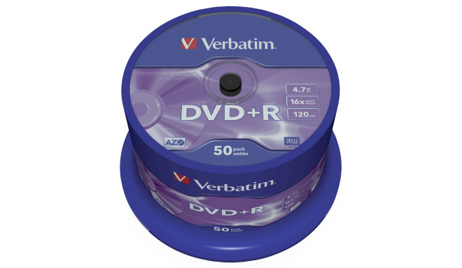 Verbatim DVD+R 4,7GB 16x 50tk tornis