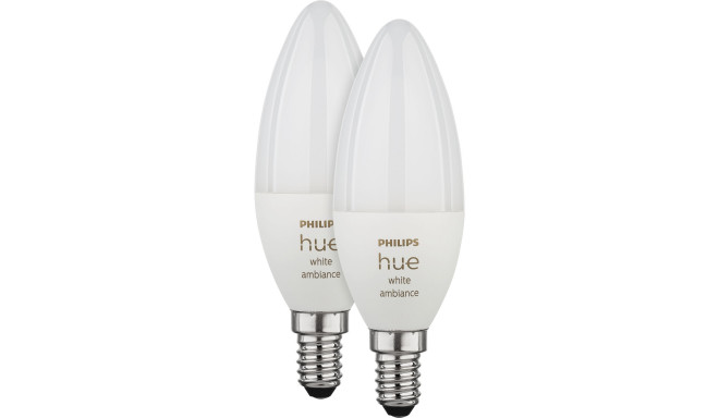 Philips Hue LED Lamp E14 2-Pack 5,2W 470lm White Ambiance