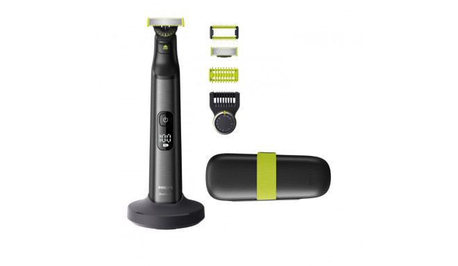 Philips OneBlade Pro 360 Face and Body QP6651/61, 14-length precision comb, Wet and Dry use, LED dig