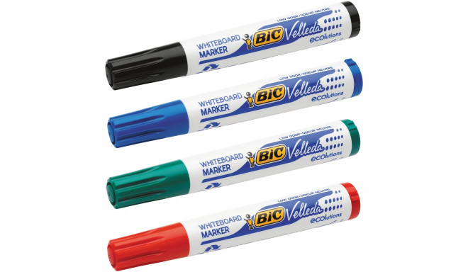 Маркер для белой доски Bic Velleda 4 штук Белый (5 Предметы) (4 штук)