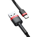 Baseus Cafule Cable odolný nylonový kabel USB / USB-C QC3.0 3A 0,5M černo-červený (CATKLF-A91)
