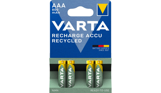 Varta rechargeable battery Recycled 800mAH AAA Micro NiMH 1x4pcs
