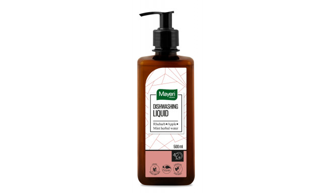 Nõudepesuvahend MAYERI Organic Rabarber&Õun+mündivesi 500ml