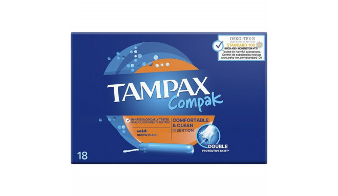 Super Plus Tampon Tampax Tampax Compak Applicator 18 Units