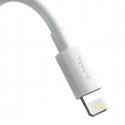 Baseus cable Simple Wisdom USB - Lightning 1,5 m 2,4A white 2 pcs