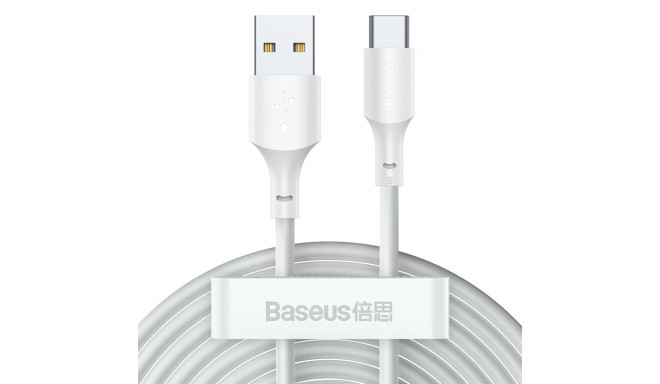 Baseus cable Simple Wisdom USB - USB-C 1,5 m 5A white 2 pcs