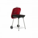 Coal Barbecue with Cover and Wheels DKD Home Decor Red 60 x 57 x 80 cm Steel (60 x 57 x 80 cm)