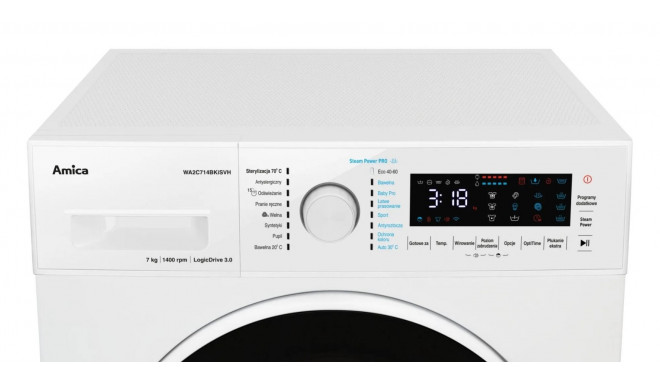 Amica front-loading washing machine WA2C714BKISVH 7kg 1400rpm