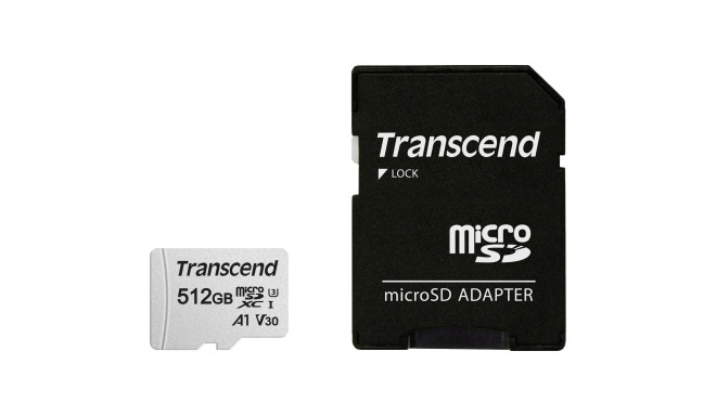 Transcend microSDXC 300S-A 512GB Class 10 UHS-I U3 V30 A1