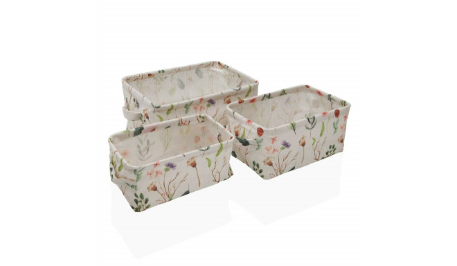 Basket set Versa Sansa Rectangular 28 x 18 x 14 cm Textile