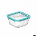 Square Lunch Box with Lid Bormioli Rocco Frigoverre Future Transparent Glass 420 ml (12 Units)