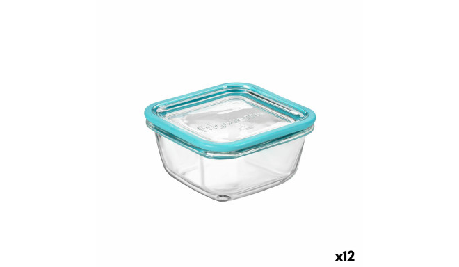 Square Lunch Box with Lid Bormioli Rocco Frigoverre Future Transparent Glass 420 ml (12 Units)