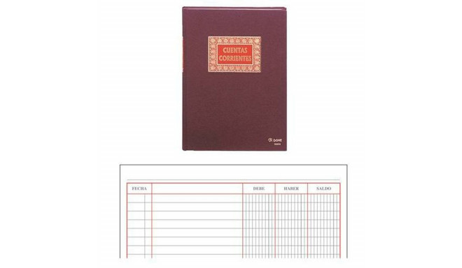 Account Book DOHE 09908 100 Sheets A4 Burgundy