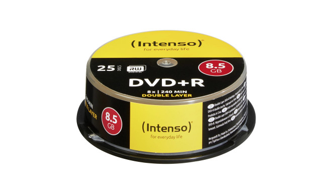 Intenso DVD toorikud 8,5GB 8x Speed 25tk