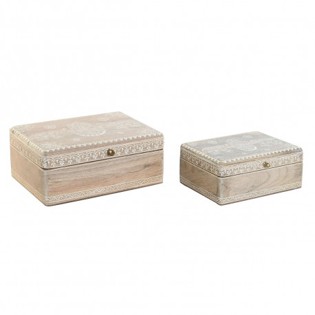 DKD Home Decor jewelry box Natural Mango Wood 25.5x20x10.5cm 2pcs