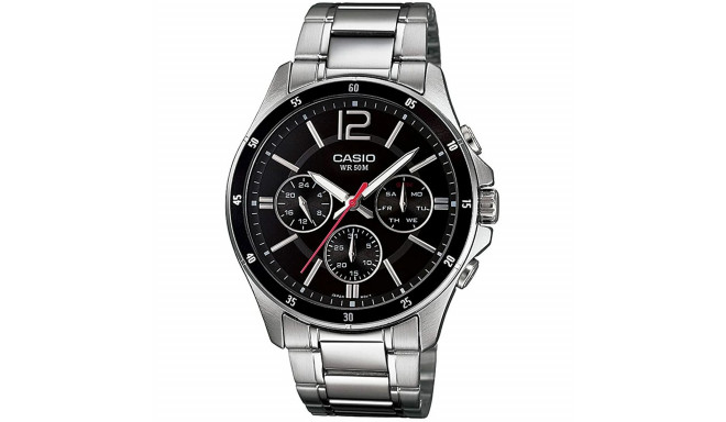 Meeste Kell Casio MULTIFUNCTION CALENDAR - BLACK Must Hõbedane (Ø 43,5 mm) (Ø 35 mm)