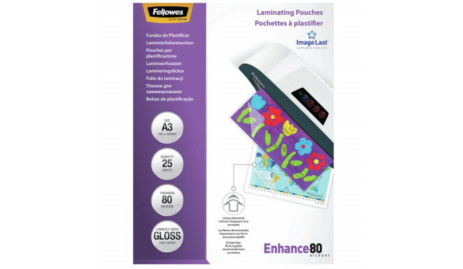 Laminating sleeves Fellowes 25 Units Transparent A3