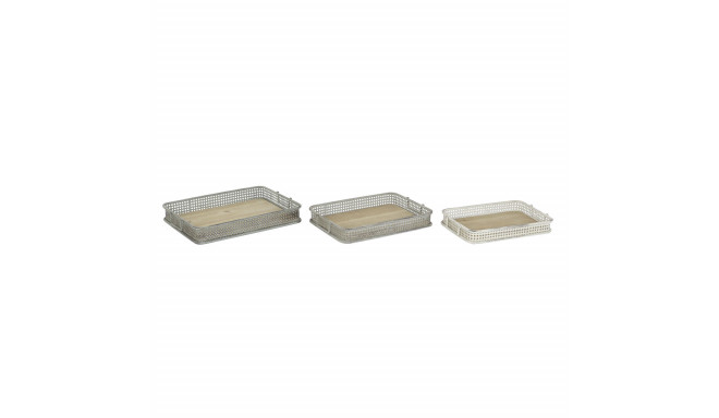 Set of trays DKD Home Decor 53 x 38 x 8 cm Metal Multicolour (3 Units)