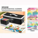 Set of Felt Tip Pens Alex Bog Luxury Canvas Gama Artist Case 204 Pieces Multicolour