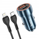 HOCO car charger Type C + USB QC3.0 Power Delivery 20W with cable for iPhone Lightning 8-pin Z46A sa