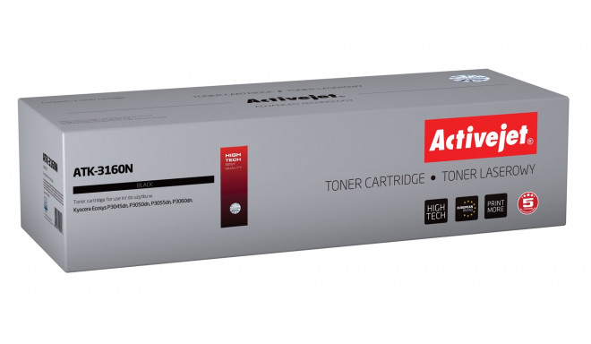 Activejet ATK-3160N toner for Kyocera printer; Kyocera TK-3160 replacement; Supreme; 12500 pages; bl