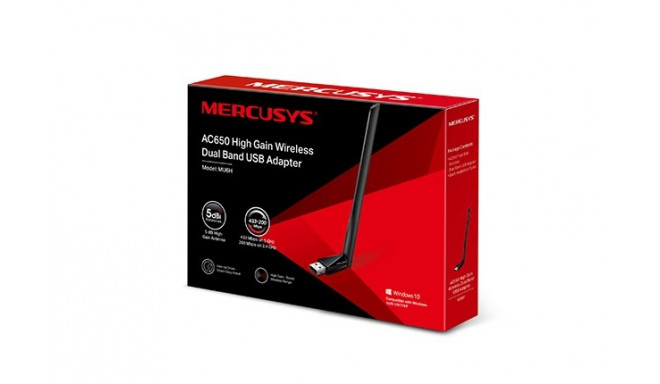 Mercusys AC650 suure võimendusega juhtmevaba kahe sagedusalaga USB-adapter