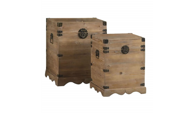 Set of Chests DKD Home Decor Metal Fir Fir wood Oriental 50 x 50 x 61 cm 48 x 48 x 61 cm 50 x 50 x 6