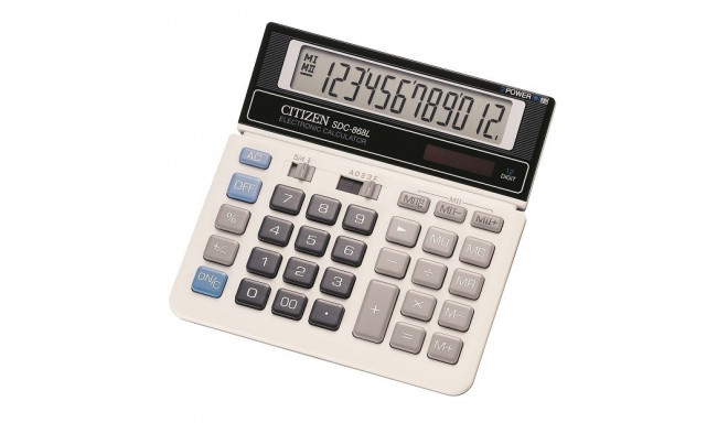 CITIZEN CALCULATOR SDC-868L OFFICE 12-DIGIT, 154X152MM, BLACK AND WHITE