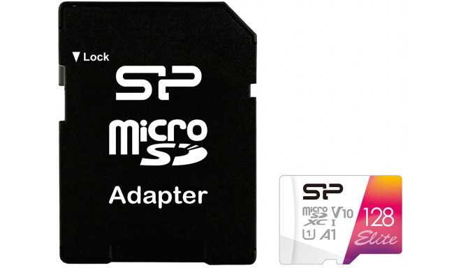 Silicon Power карта памяти microSDXC 128GB Elite + адаптер