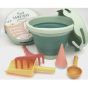 COMPACTOYS ECO Beach bucket with sandbox toys 7 in 1, green