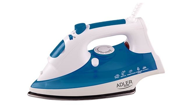 Adler AD 5022 Dry &amp; Steam iron Ceramic soleplate 2200 W Blue, White