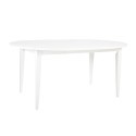 Dining table EMMA, D115+50xH74.5cm, extendable, material: birch / MDF, color: white