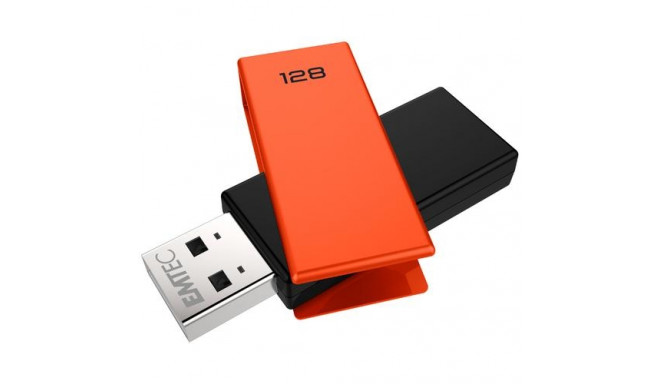 Emtec C350 Brick USB flash drive 128 GB USB Type-A 2.0 Black, Orange