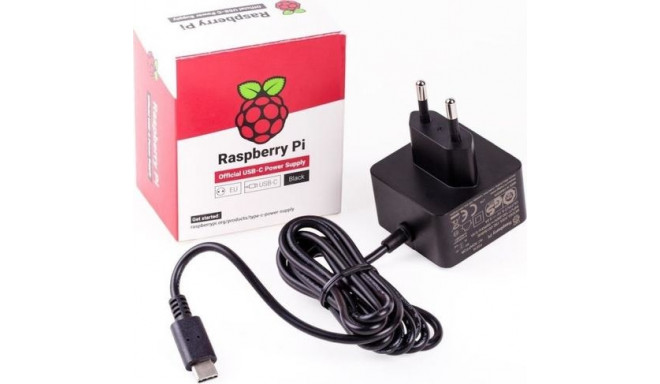 Raspberry Pi RPI PS 15W BK EU power adapter/inverter Indoor 15.3 W Black