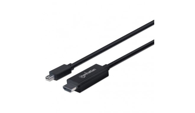 Manhattan Mini DisplayPort 1.2 to HDMI Cable, 4K@60Hz, 1.8m, Male to Male, Black, Equivalent to MDP2