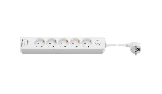 Goobay 5-Way Power Strip with Switch and USB