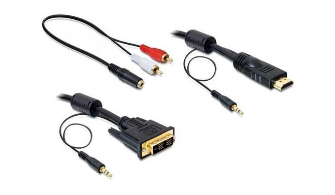 DeLOCK 84455 video cable adapter 2 m DVI-D HDMI Black