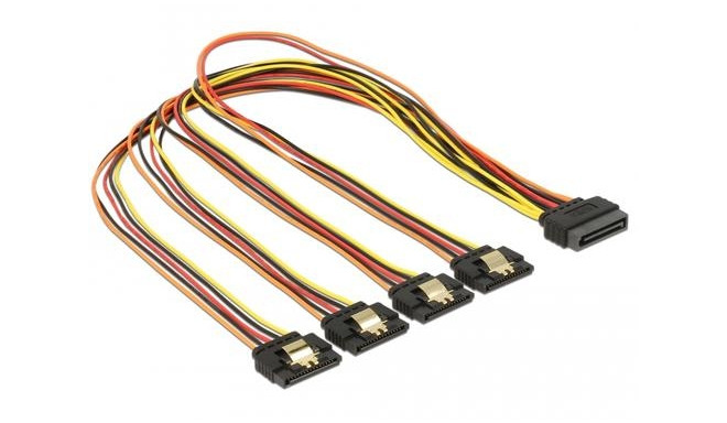 DeLOCK 60158 SATA cable 0.5 m SATA 15-pin 4 x SATA 15-pin Multicolour