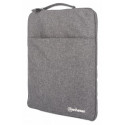 Manhattan Seattle Laptop Sleeve 15.6", Grey, Padded, Extra Soft Internal Cushioning, Main Compa