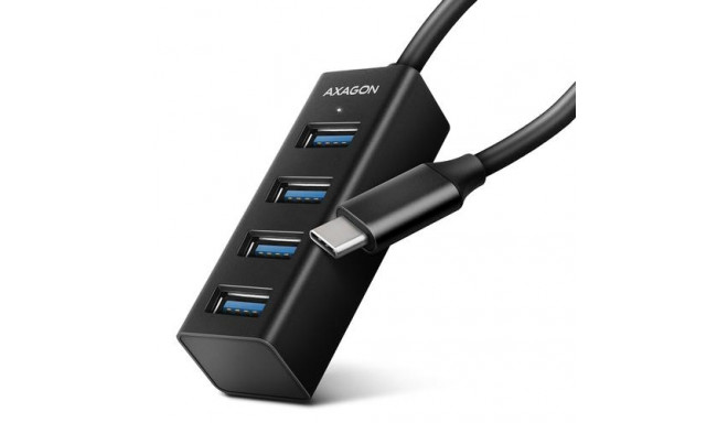 Axagon HUE-M1C interface hub USB 3.2 Gen 1 (3.1 Gen 1) Type-C 5000 Mbit/s Black