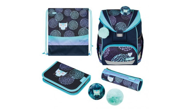 Herlitz UltraLight Plus Flower Owl school bag set Girl Polyester Navy, Turquoise