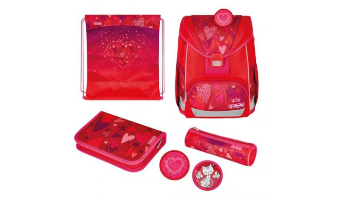 Herlitz UltraLight Plus Sweet Hearts school bag set Girl Polyester Red