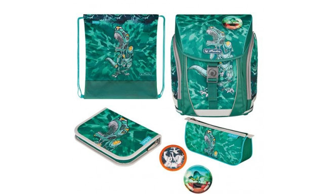 Herlitz FiloLight Plus Heavy Metal school bag set Boy Polyester Grey, Turquoise