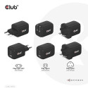 CLUB3D Travel Charger PPS 65Watt GAN technology, Triple port (2x USB Type-C + USB Type-A) Power Deli