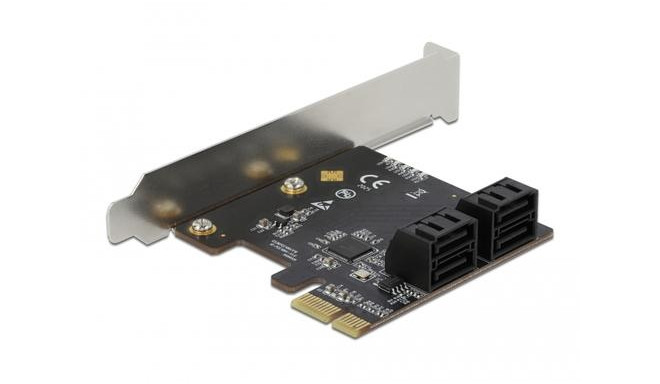 DeLOCK 4 port SATA PCI Express x1 Card - Low Profile Form Factor