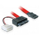 DeLOCK Cable SATA Slimline female + 2pin power &gt; SATA SATA cable 0.3 m Red
