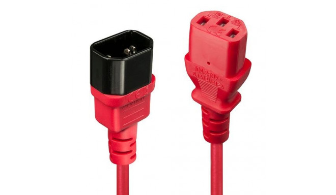 Lindy 1m IEC Extension Cable, Red