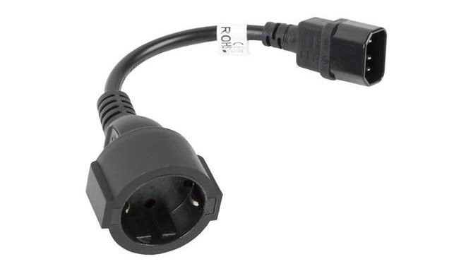 Lanberg CA-C14E-10CC-0018-BK power cable Black 0.18 m C14 coupler