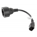 Lanberg CA-C14E-10CC-0018-BK power cable Black 0.18 m C14 coupler