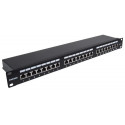 Intellinet Patch Panel, Cat6a, FTP, 24-Port, 1U, Shielded, 90° Top-Entry Punch Down Blocks, Black